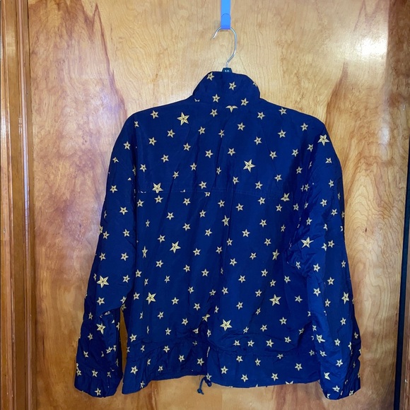 Vintage 90’s Liz Sport Star Pattern Navy Blue Cropped Jacket Size Small - Picture 14 of 14